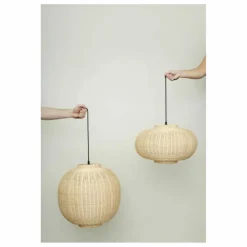 New Hübsch Suspension Elipse en rotin Naturel