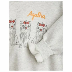 New Mini Rodini Sweat Agatha Coton Bio | Gris chiné