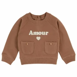 Sale Emile et Ida Sweat Amour Coton Bio | Noisette