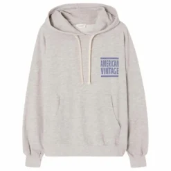 Clearance American Vintage Sweat Capuche Zofbay | Gris chiné