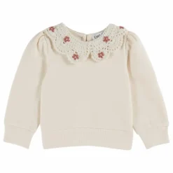Online Emile et Ida Sweat Col Claudine Coton Bio | Crème