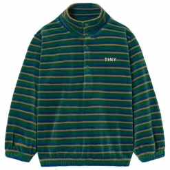 Enfant Tinycottons Sweat Col Montant Rayé Velours |