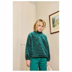 Enfant Tinycottons Sweat Col Montant Rayé Velours |