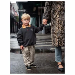 Mini Rodini Sweat Col Panther Coton Bio | Noir Online