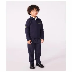 Petit Bateau Sweat Col Polo Badges | Bleu marine Clearance