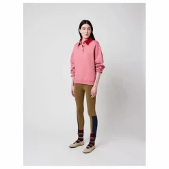 Bobo Choses Sweat Col Polo Oversize Colour Block Coton Bio - Collection Femme | Rose Sale
