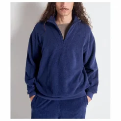 Homme American Vintage Sweat Col Zippé Bobypark Bouclette Coton Bio |