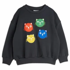 Mini Rodini Sweat Cool Cats Coton Bio | Noir