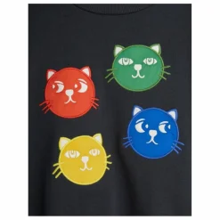Mini Rodini Sweat Cool Cats Coton Bio | Noir