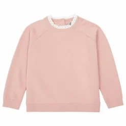 Clearance Bonton Sweat Coton Bio Col Dentelle Tilia | Rose