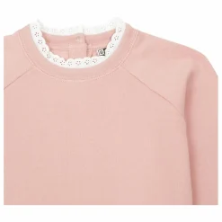 Clearance Bonton Sweat Coton Bio Col Dentelle Tilia | Rose