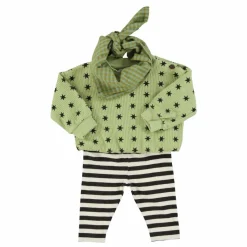 Sale Piupiuchick Sweat Côtelé Etoiles Coton Bio | Vert