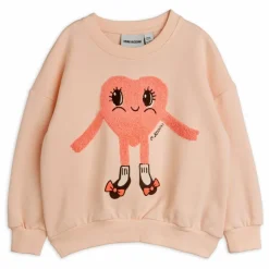 Mini Rodini Sweat Cœur Coton Bio | Rose pâle Hot
