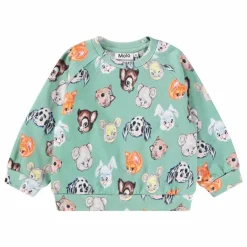 Sale Molo Sweat Disc Animaux Coton Bio | Vert