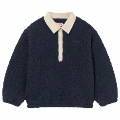 Tinycottons Sweat Façon Sherpa Col | Bleu marine New