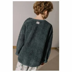 Studio Bohème Sweat Façon Sherpa Ours Coton Bio | Bleu gris Discount