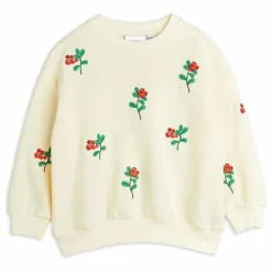 Mini Rodini Sweat Fleuri Coton Bio | Ecru Outlet