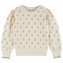 Best Emile et Ida Sweat Fleurs Douce Eponge | Crème