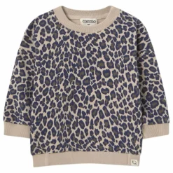 Hot Cozmo Sweat Kelly Léopard Coton Bio | Beige chiné