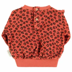 Enfant Piupiuchick Sweat Léopard Volants Eponge Bio |