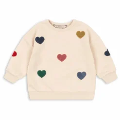 Enfant Konges Sløjd Sweats|Sweats|Sweat Lou Cœurs Coton Bio |