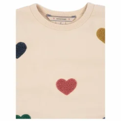 Enfant Konges Sløjd Sweats|Sweats|Sweat Lou Cœurs Coton Bio |