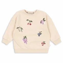 Best Konges Sløjd Sweat Lou Fruits Sequins Coton Bio | Sable