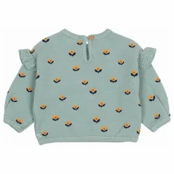 Búho Sweat Naïf Volants Coton Bio | Vert Cèdre
