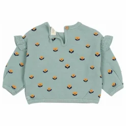 Búho Sweat Naïf Volants Coton Bio | Vert Cèdre