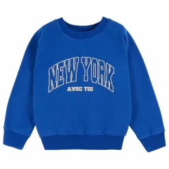 Clearance Emile et Ida Sweat New York Coton Bio | Bleu roi