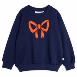 Mini Rodini Sweat Nœud Coton Bio | Bleu marine Discount