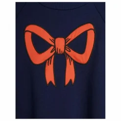 Mini Rodini Sweat Nœud Coton Bio | Bleu marine Discount