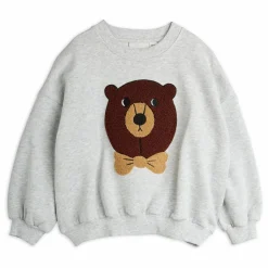 Sale Mini Rodini Sweat Ours Coton Bio | Gris