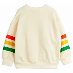 Mini Rodini Sweat Ours Rayures Coton Bio | Ecru Outlet