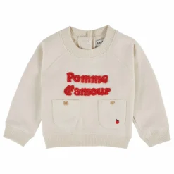 Emile et Ida Sweat Pomme d'Amour Coton Bio | Crème Clearance