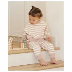 Quincy Mae Sweat Rayé Coton Bio | Rose Clearance