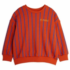 Mini Rodini Sweat Rayé Coton Bio | Rouge New