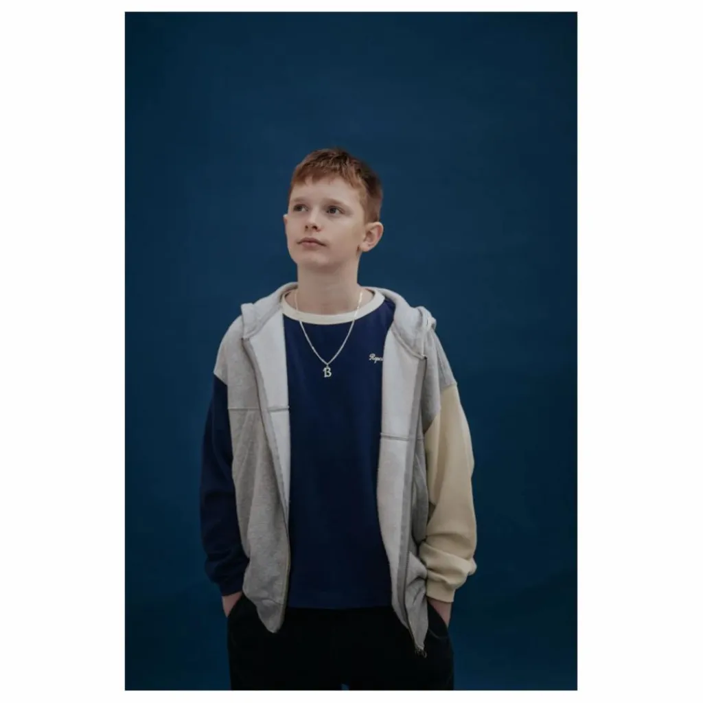 Enfant Repose AMS Sweat Zippé Tricolore Coton Bio |