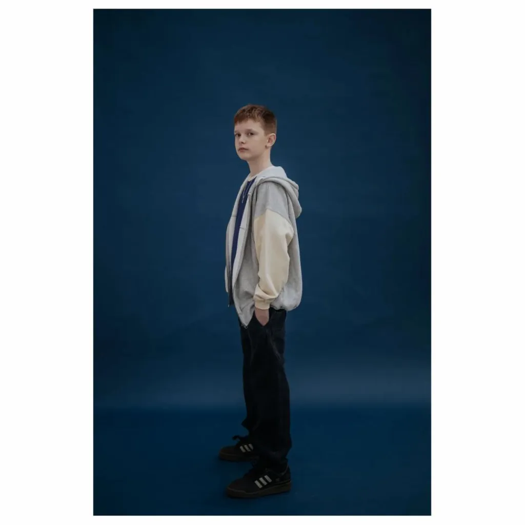 Enfant Repose AMS Sweat Zippé Tricolore Coton Bio |