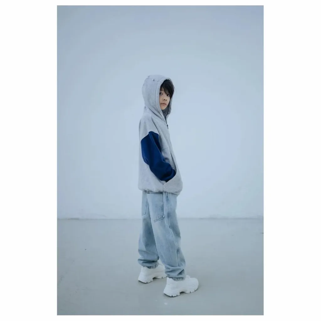 Enfant Repose AMS Sweat Zippé Tricolore Coton Bio |