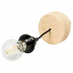 Cosydar Système électrique, rosace en raphia | Noir Sale