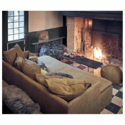 Maison de Vacances Tables, Bureaux|Table basse Along rectangulaire en bois brulé |