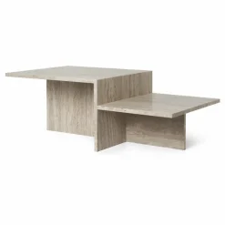 Ferm Living Table basse Distinct en travertin |