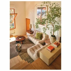 HKliving Table basse en bois Conversation Naturel Best