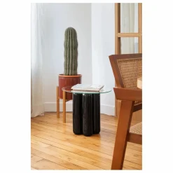 Sale Cosin Table d'appoint avec plateau en verre | Noir
