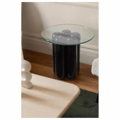 Sale Cosin Table d'appoint avec plateau en verre | Noir