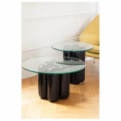 Sale Cosin Table d'appoint avec plateau en verre | Noir