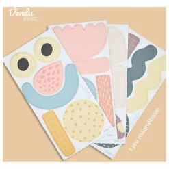 Ferflex Tableau magnétique Château et son jeu de 21 formes géométriques