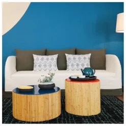 Discount Maison Sarah Lavoine Tables basses Riviera - Set de 2 | Bleu Sarah