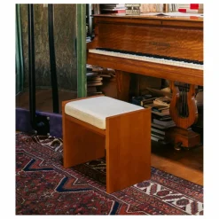 The Socialite Family Poufs, Matelas De Sol|Tabouret Chiesa en toile tissée et frêne finition iroko |